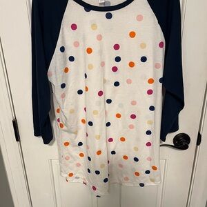 LuLaRoe Multicolor Polka Dot Top